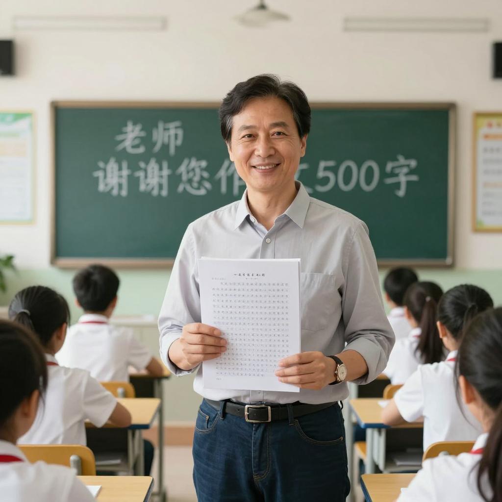 老师，谢谢您作文500字第三张图